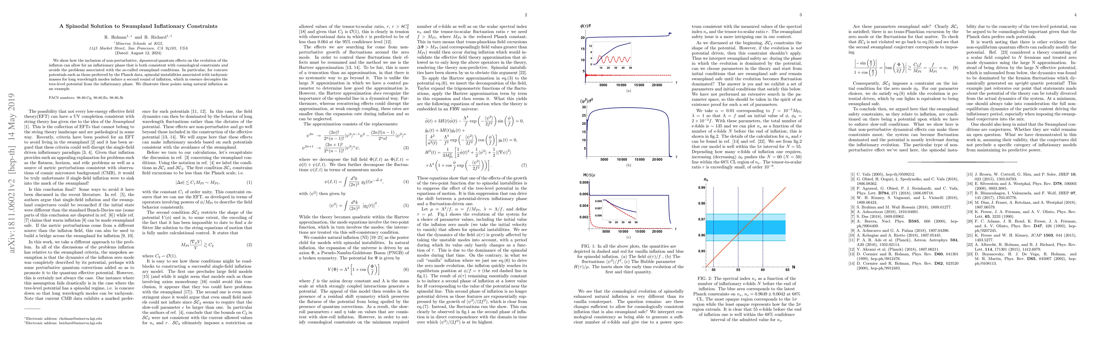 Thumbnail for A Spinodal Solution to Swampland Inflationary Constraints