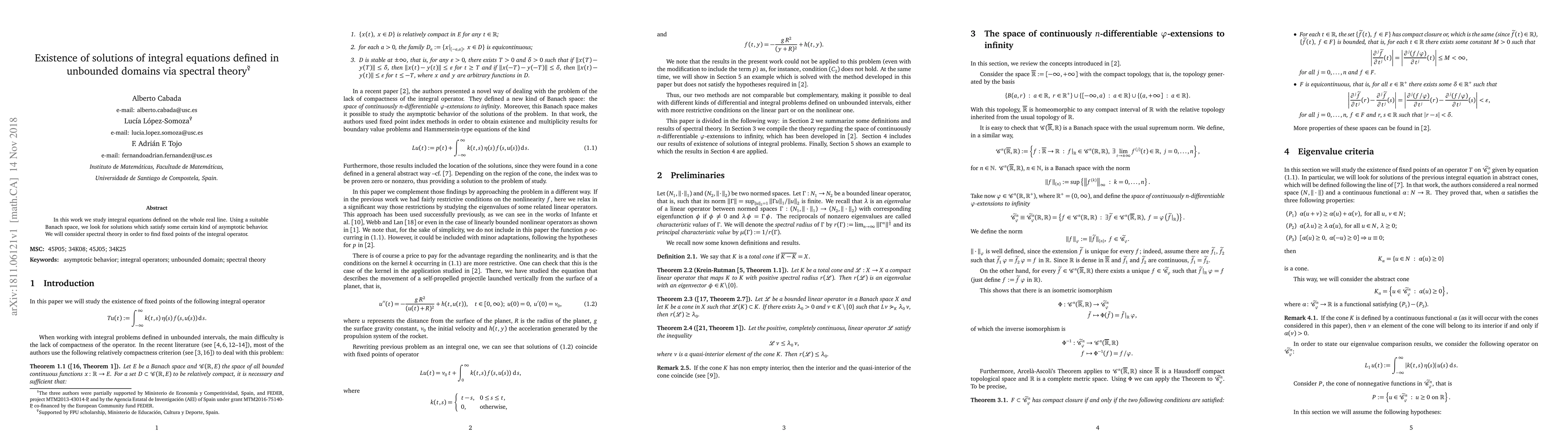 Thumbnail for Existence of solutions of integral equations defined in unbounded
  domains via spectral theory