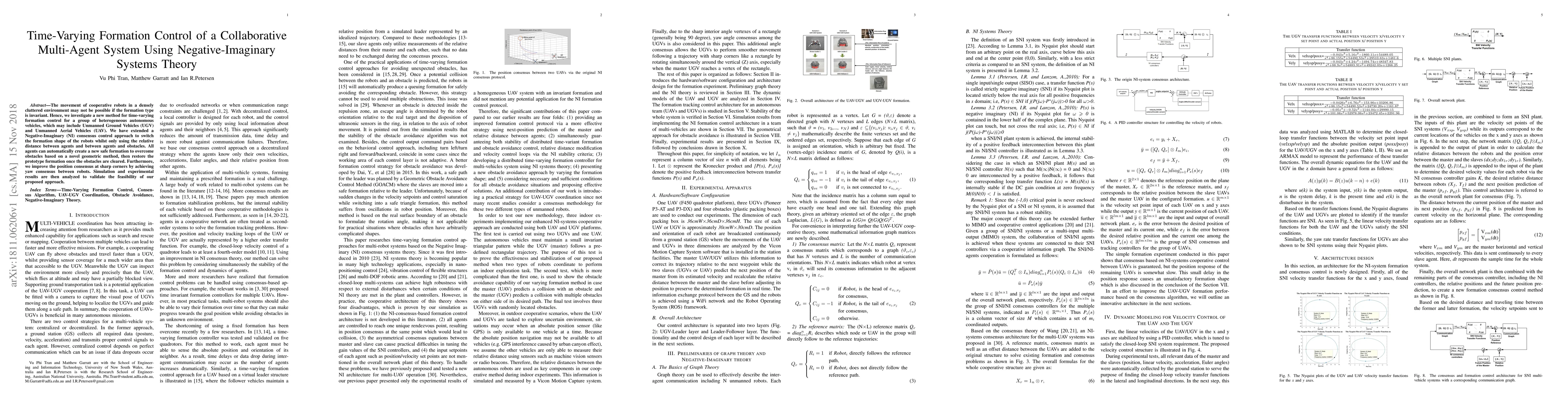 Thumbnail for Time-Varying Formation Control of a Collaborative Multi-Agent System
  Using Negative-Imaginary Systems Theory
