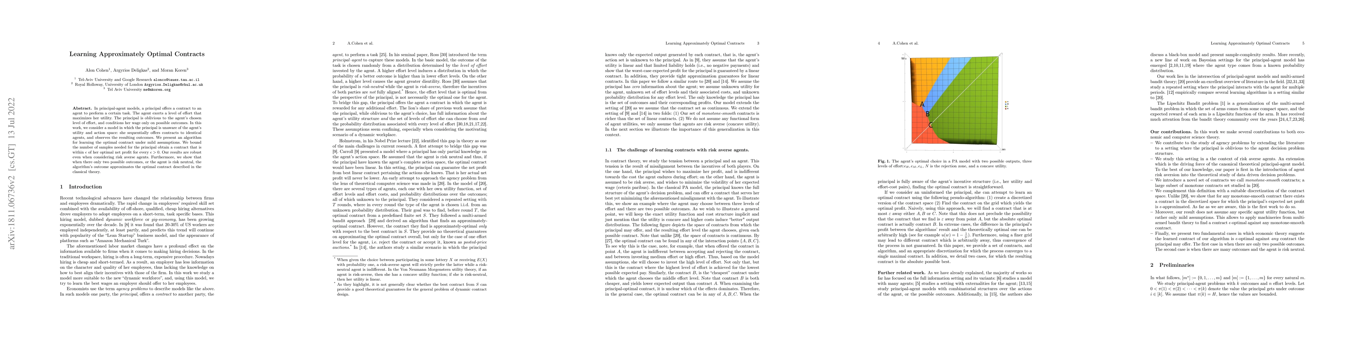 Thumbnail for Learning Approximately Optimal Contracts