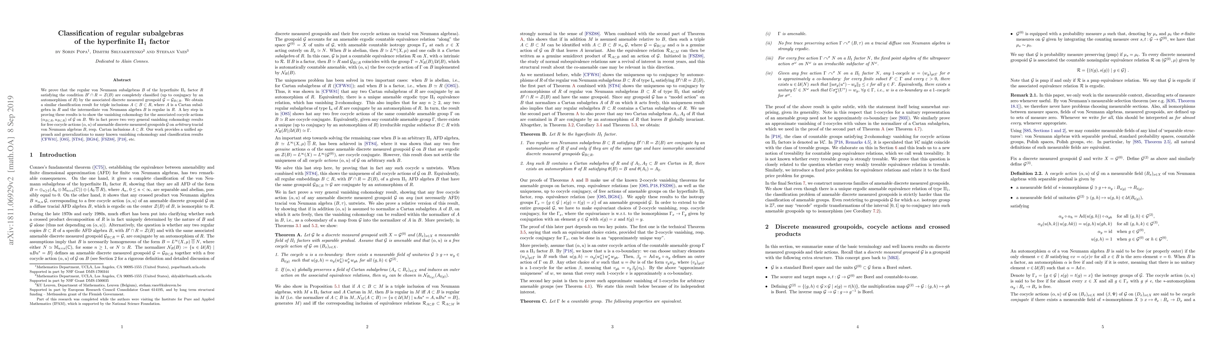 Thumbnail for Classification of regular subalgebras of the hyperfinite II_1 factor