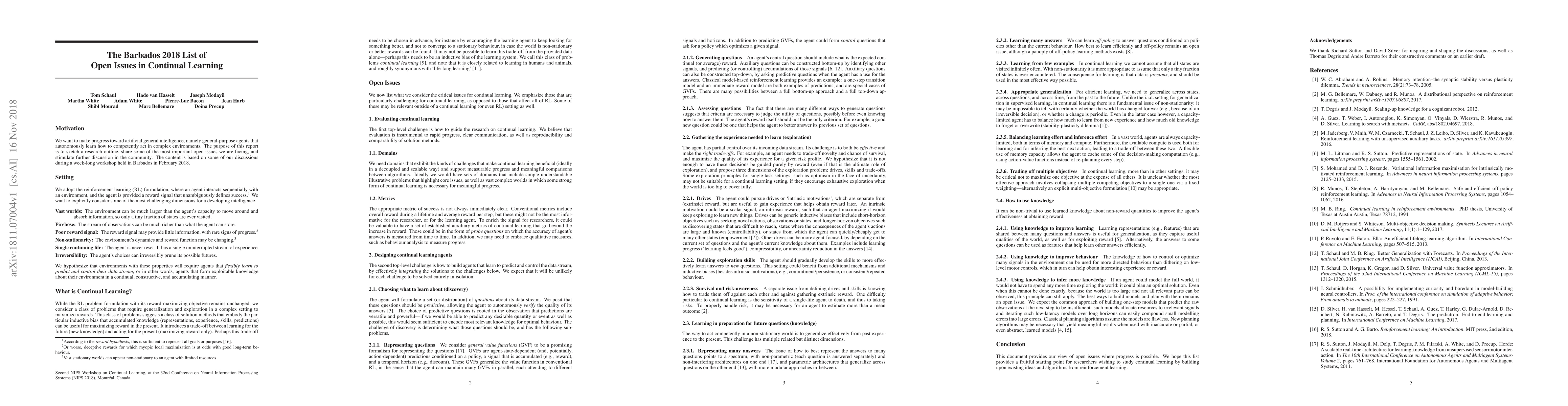 Thumbnail for The Barbados 2018 List of Open Issues in Continual Learning