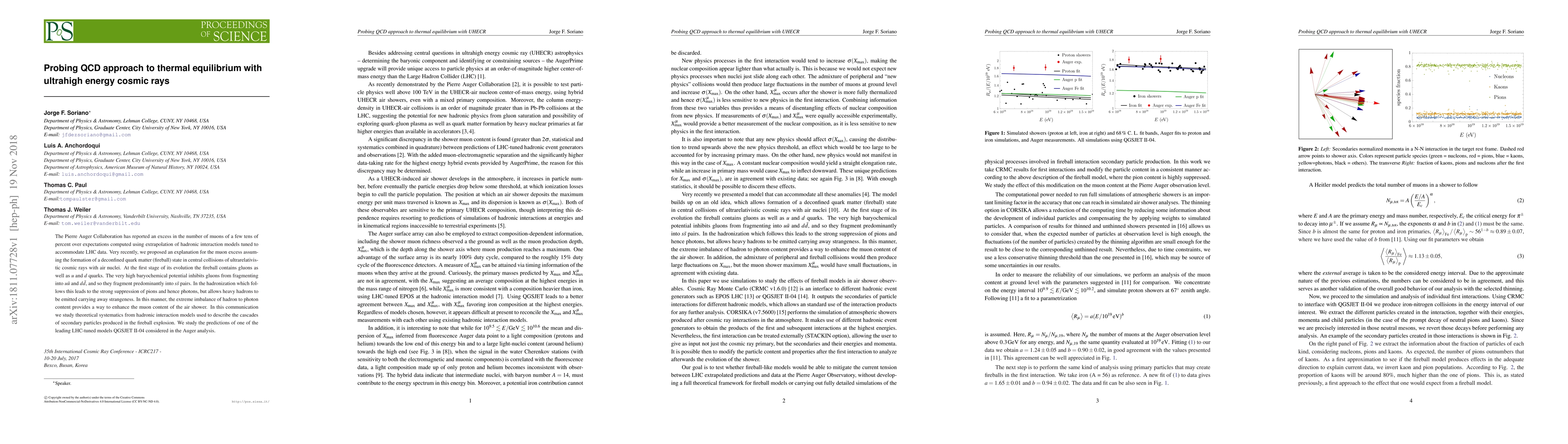 Thumbnail for Probing QCD approach to thermal equilibrium with ultrahigh energy cosmic
  rays