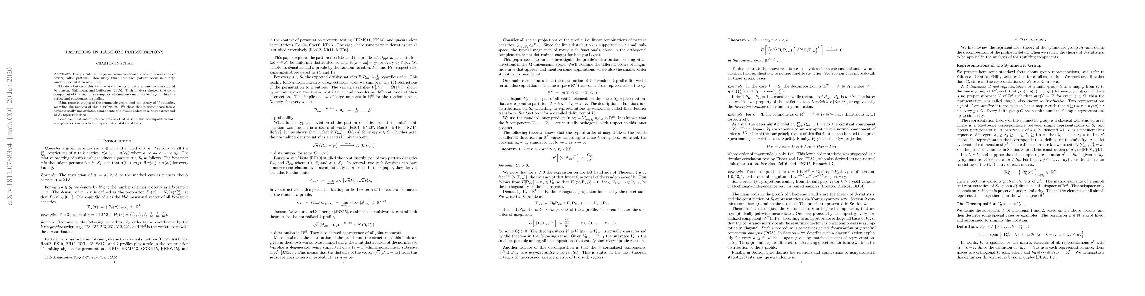 Thumbnail for Patterns in Random Permutations