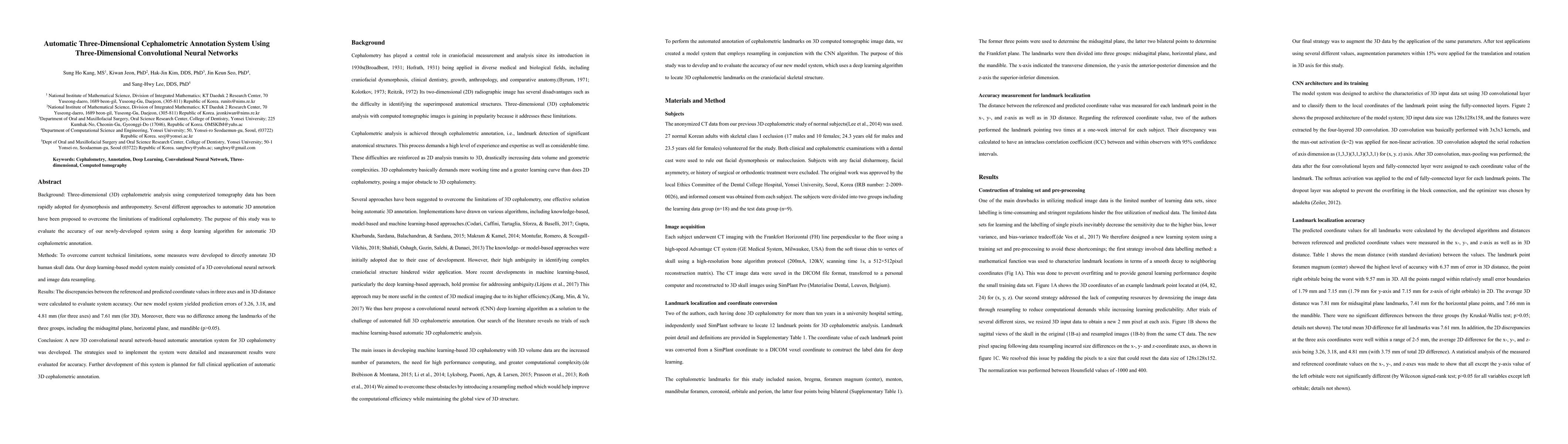 Thumbnail for Automatic Three-Dimensional Cephalometric Annotation System Using
  Three-Dimensional Convolutional Neural Networks