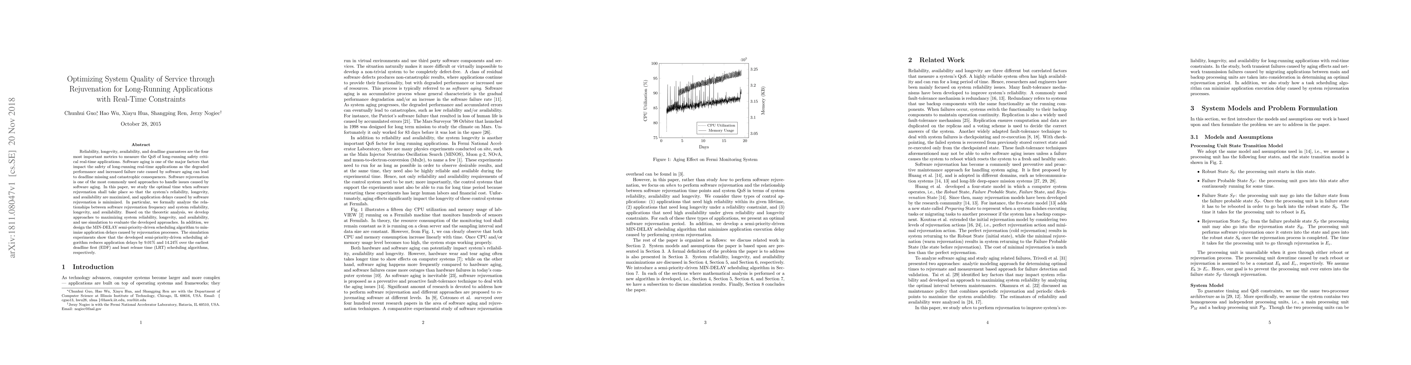 Thumbnail for Optimizing System Quality of Service through Rejuvenation for
  Long-Running Applications with Real-Time Constraints