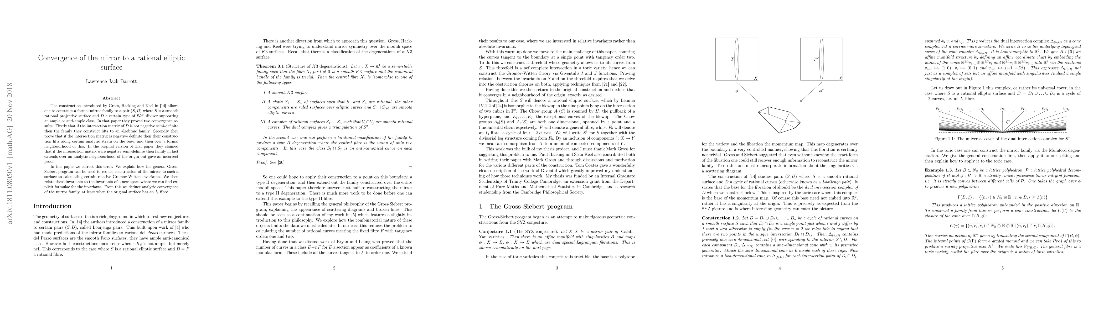 Thumbnail for Convergence of the mirror to a rational elliptic surface