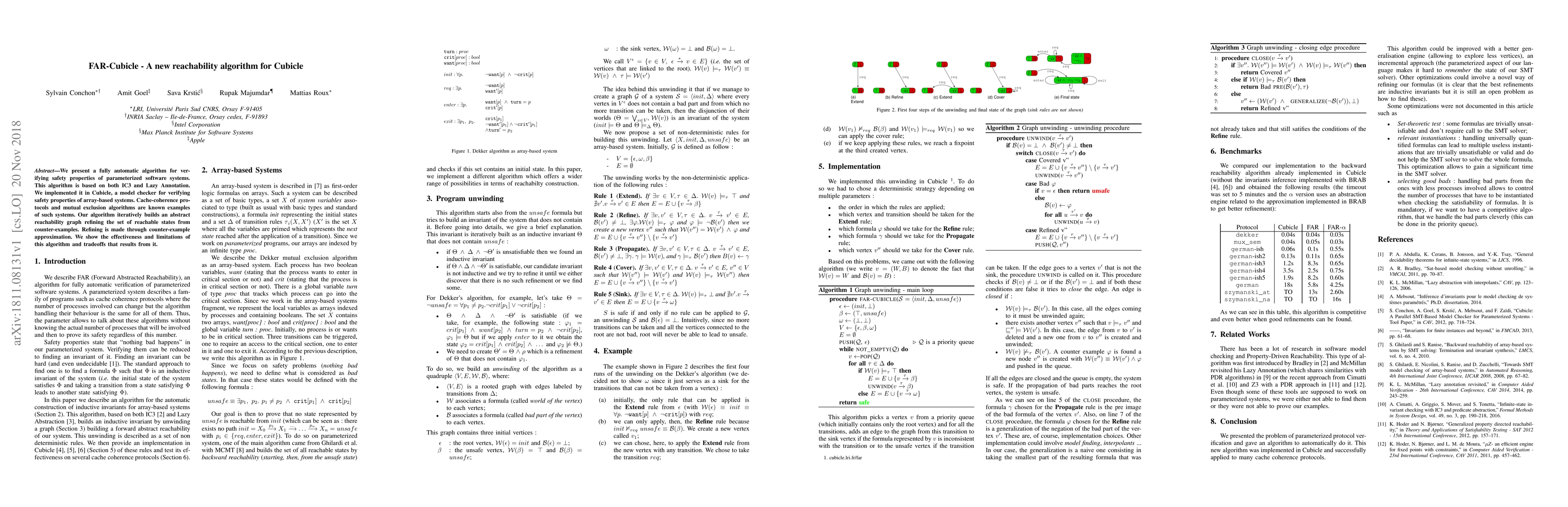 Thumbnail for FAR-Cubicle - A new reachability algorithm for Cubicle