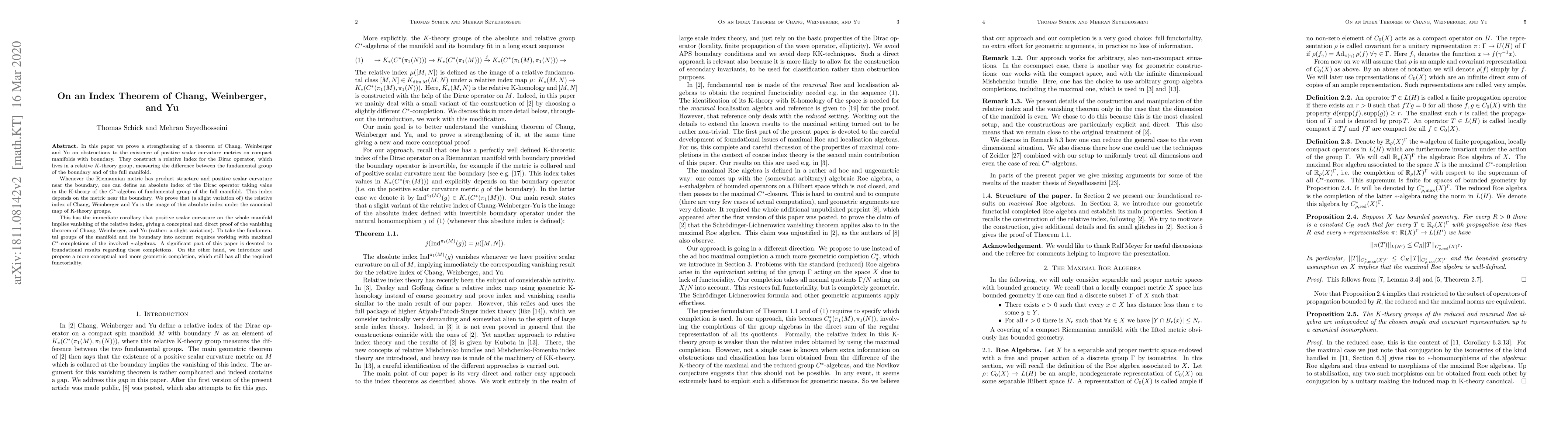 Thumbnail for On an Index Theorem of Chang, Weinberger and Yu