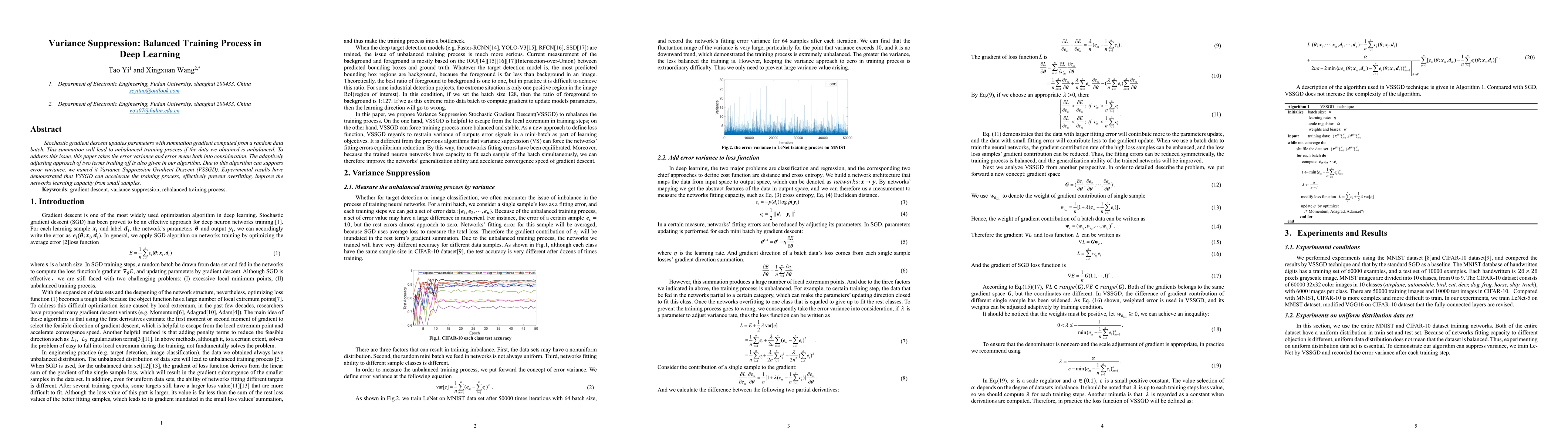 Thumbnail for Variance Suppression: Balanced Training Process in Deep Learning