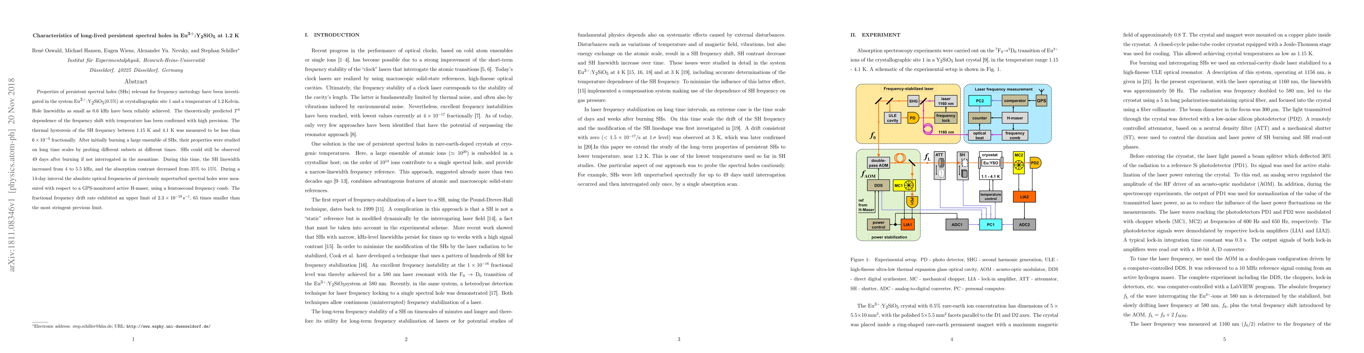 Thumbnail for Characteristics of long-lived persistent spectral holes in
  $Eu^{3+}:Y_{2}SiO_{5}$ at $1.2~K$