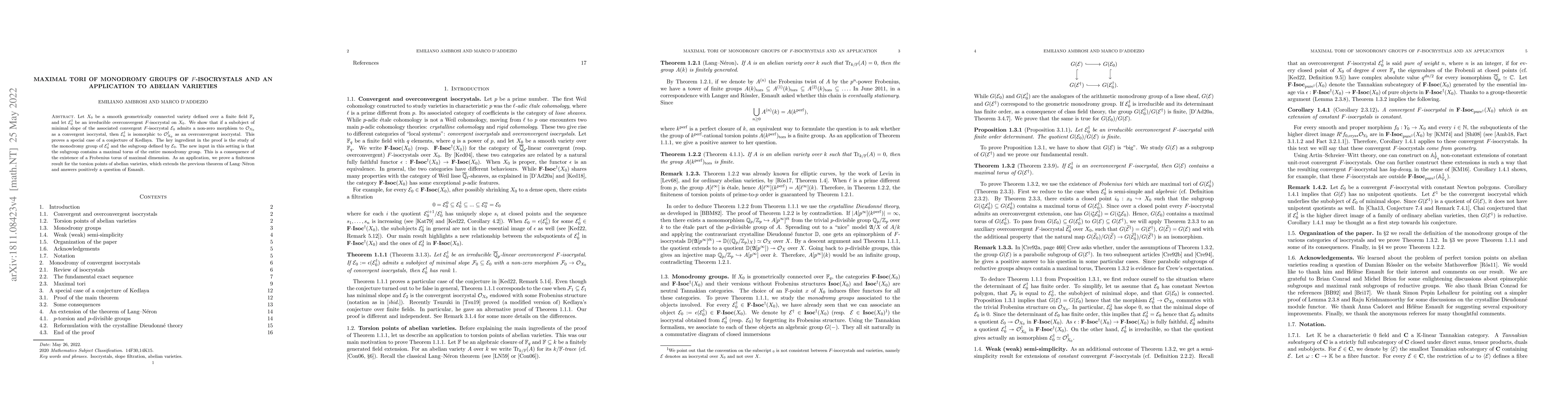 Thumbnail for Maximal tori of monodromy groups of $F$-isocrystals and an application
  to abelian varieties