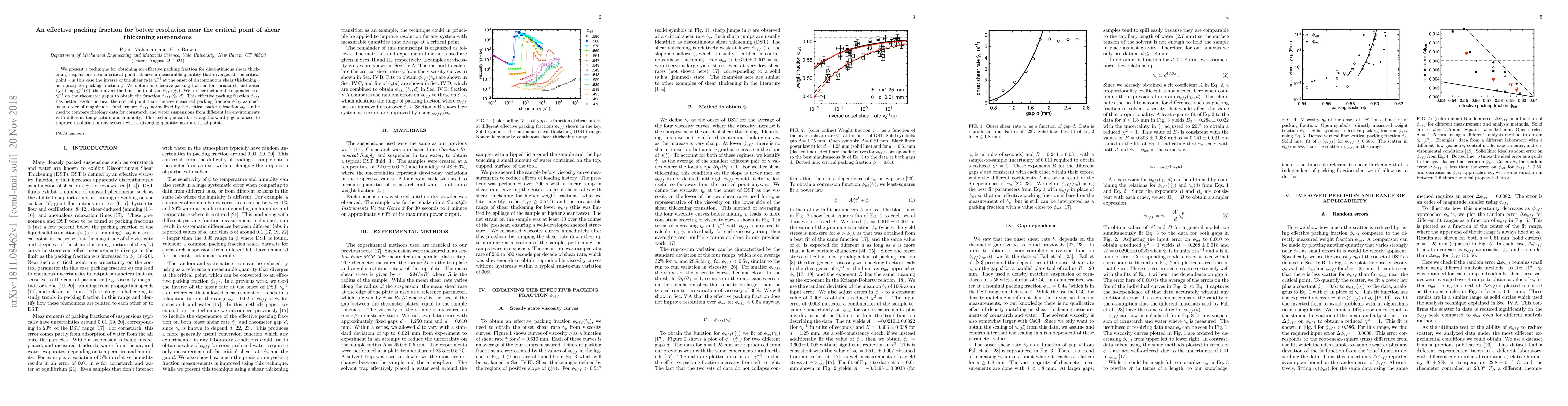 Thumbnail for An effective packing fraction for better resolution near the critical
  point of shear thickening suspensions