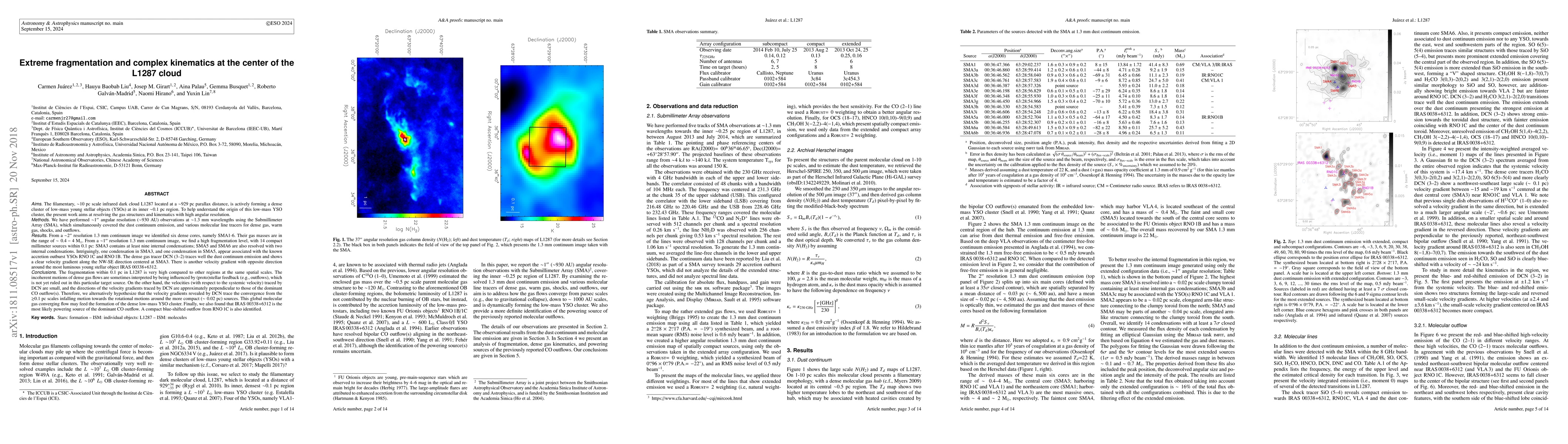 Thumbnail for Extreme fragmentation and complex kinematics at the center of the L1287
  cloud
