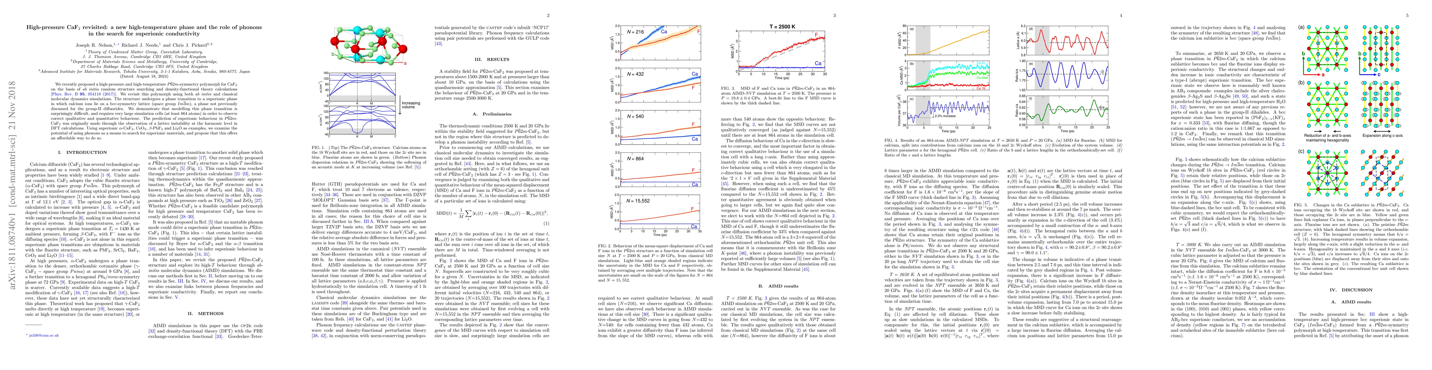 Thumbnail for High-pressure CaF2 revisited: a new high-temperature phase and the role
  of phonons in the search for superionic conductivity