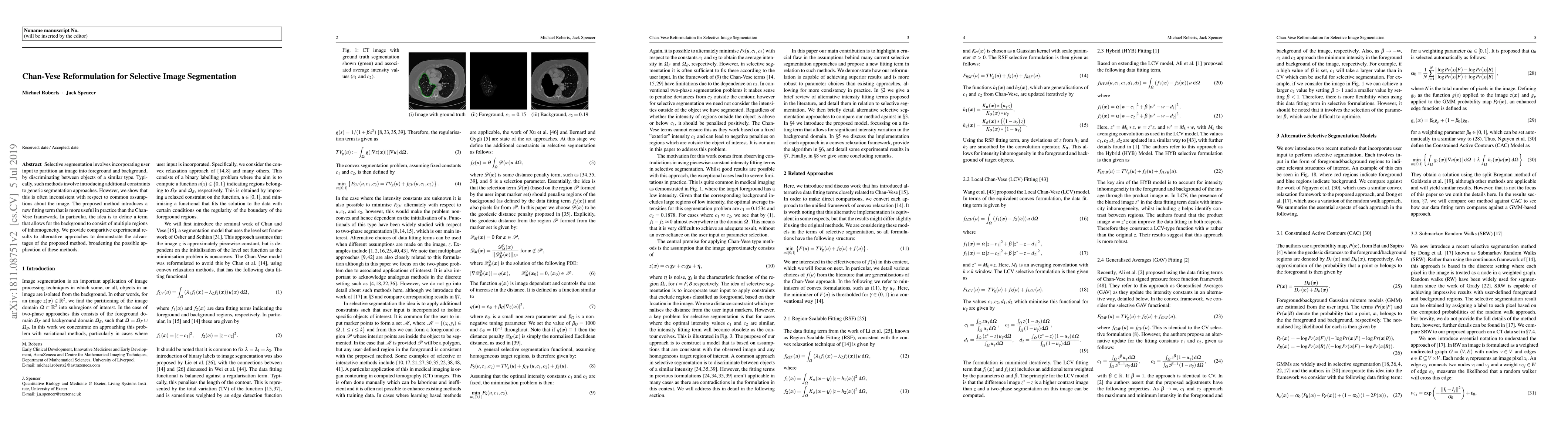 Thumbnail for Chan-Vese Reformulation for Selective Image Segmentation