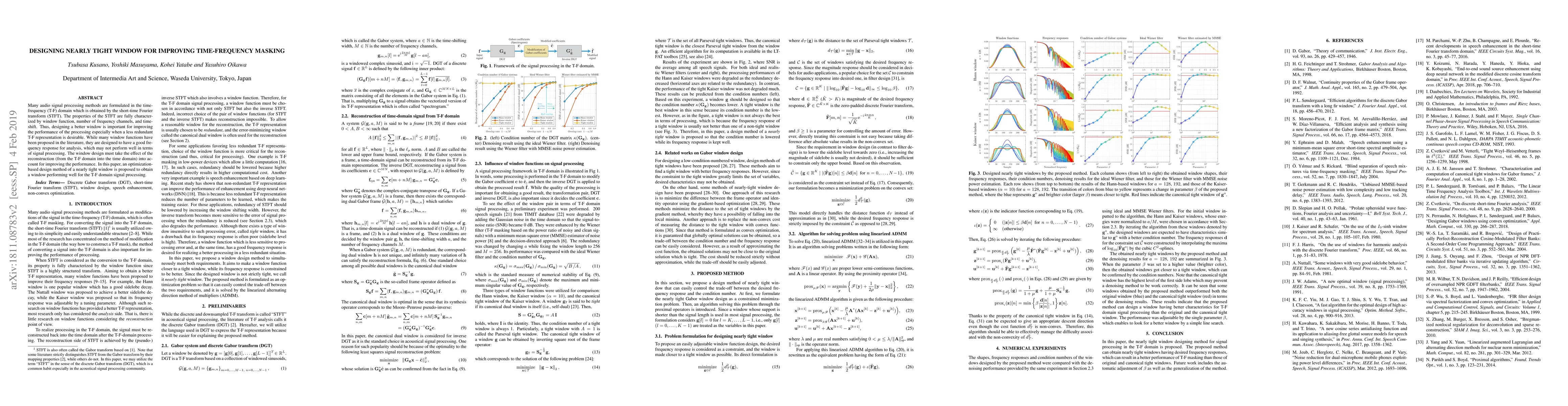 Thumbnail for Designing nearly tight window for improving time-frequency masking