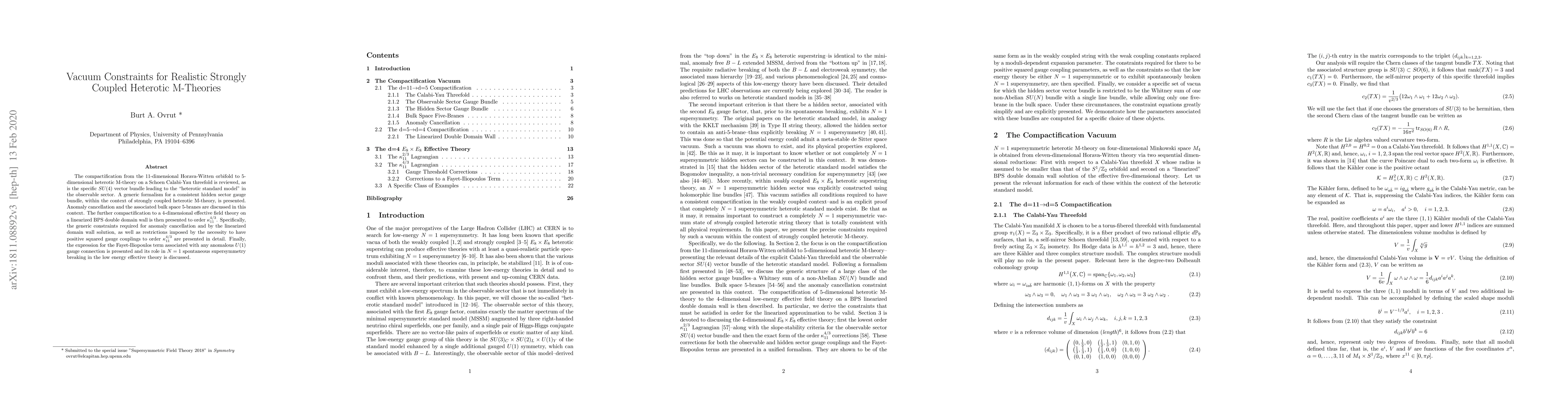 Thumbnail for Vacuum Constraints for Realistic Strongly Coupled Heterotic M-Theories