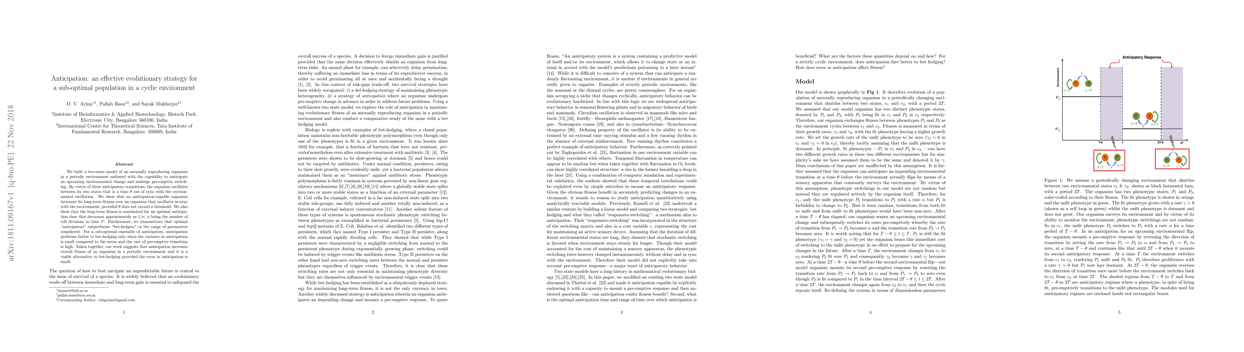 Thumbnail for Anticipation: an effective evolutionary strategy for a sub-optimal
  population in a cyclic environment