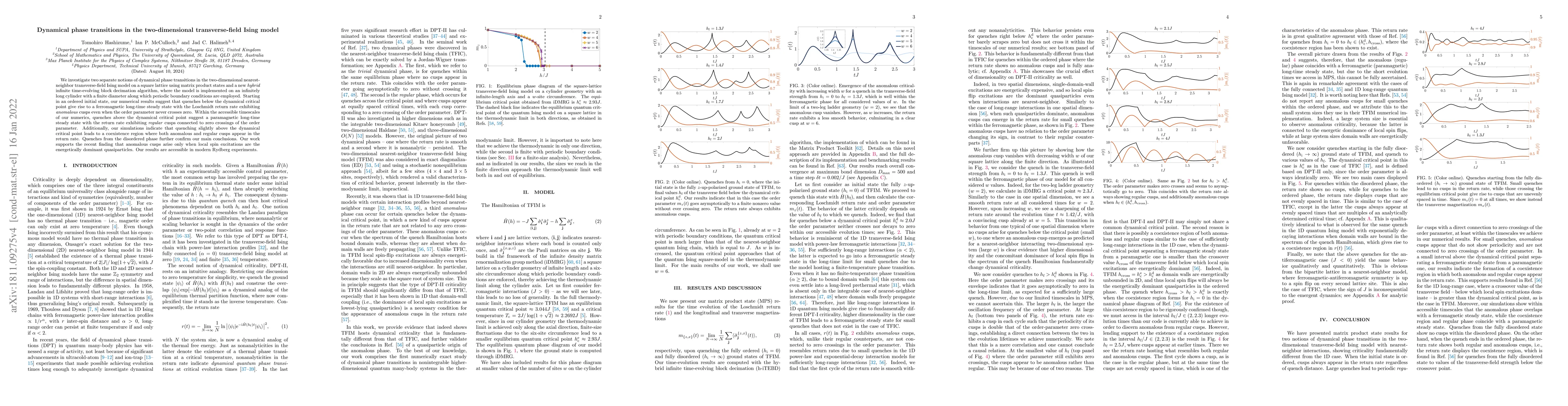 Thumbnail for Dynamical phase transitions in the two-dimensional transverse-field
  Ising model