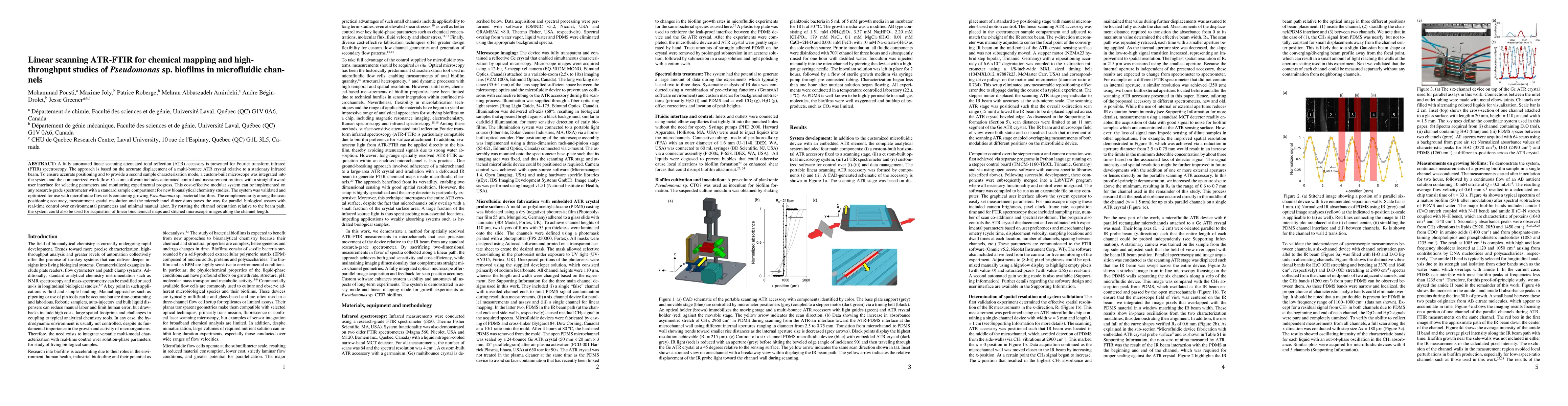 Thumbnail for Linear scanning ATR-FTIR for chemical mapping and high-throughput
  studies of Pseudomonas sp. biofilms in microfluidic channels