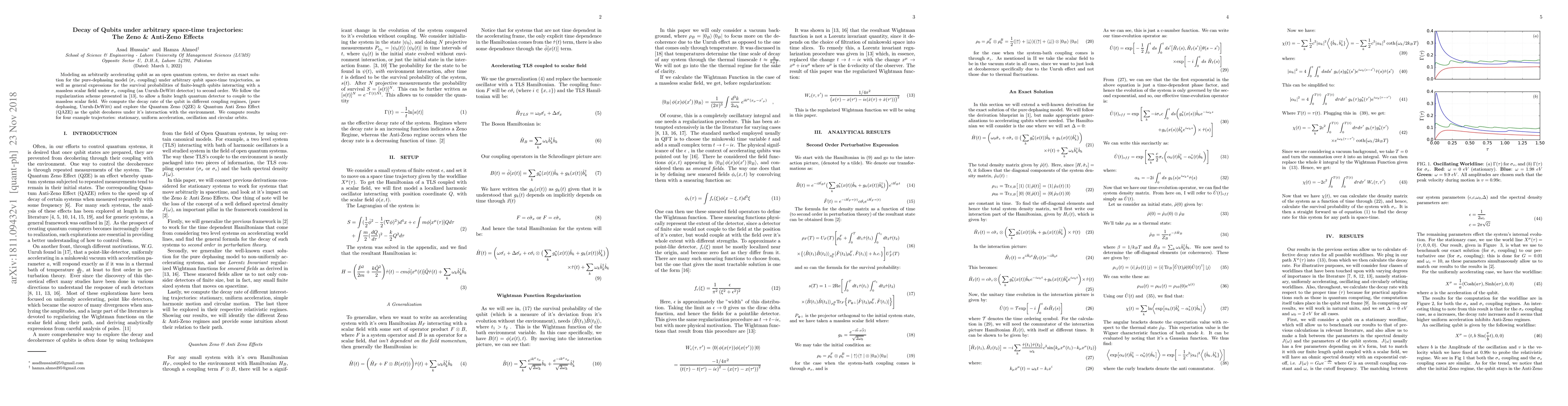 Thumbnail for Decay of Qubits under arbitrary space-time trajectories: The Zeno &
  Anti-Zeno Effects
