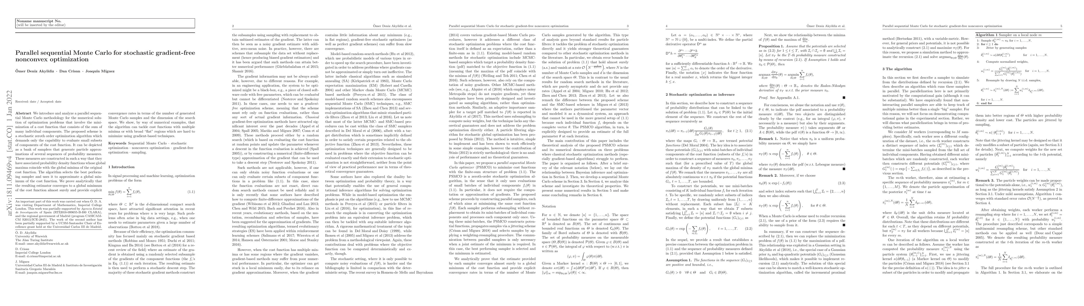 Thumbnail for Parallel sequential Monte Carlo for stochastic gradient-free nonconvex
  optimization