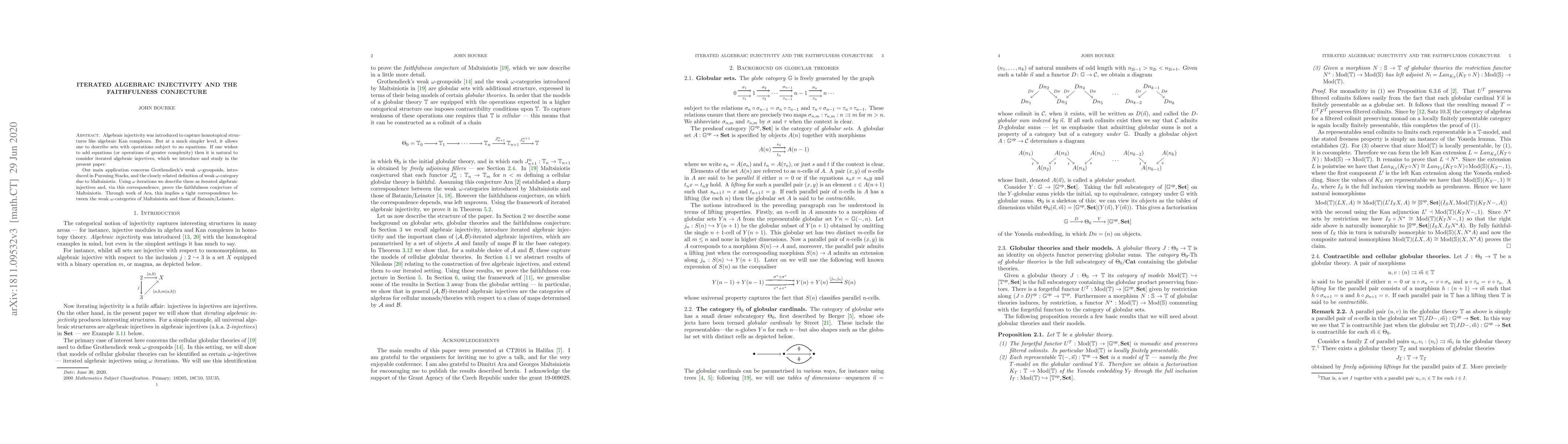 Thumbnail for Iterated algebraic injectivity and the faithfulness conjecture