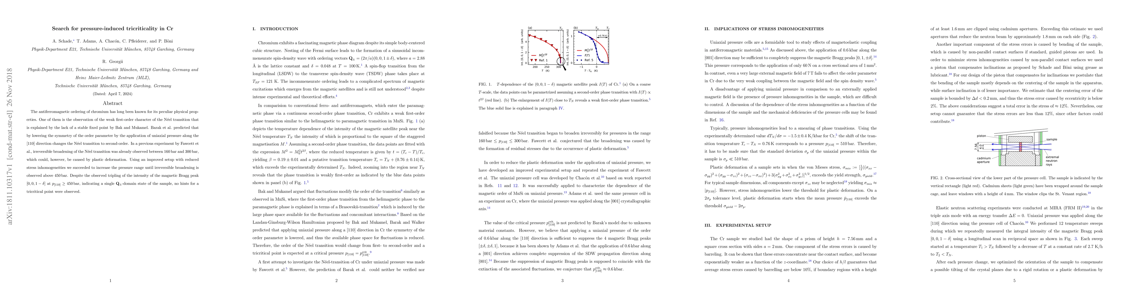 Thumbnail for Search for pressure-induced tricriticality in Cr