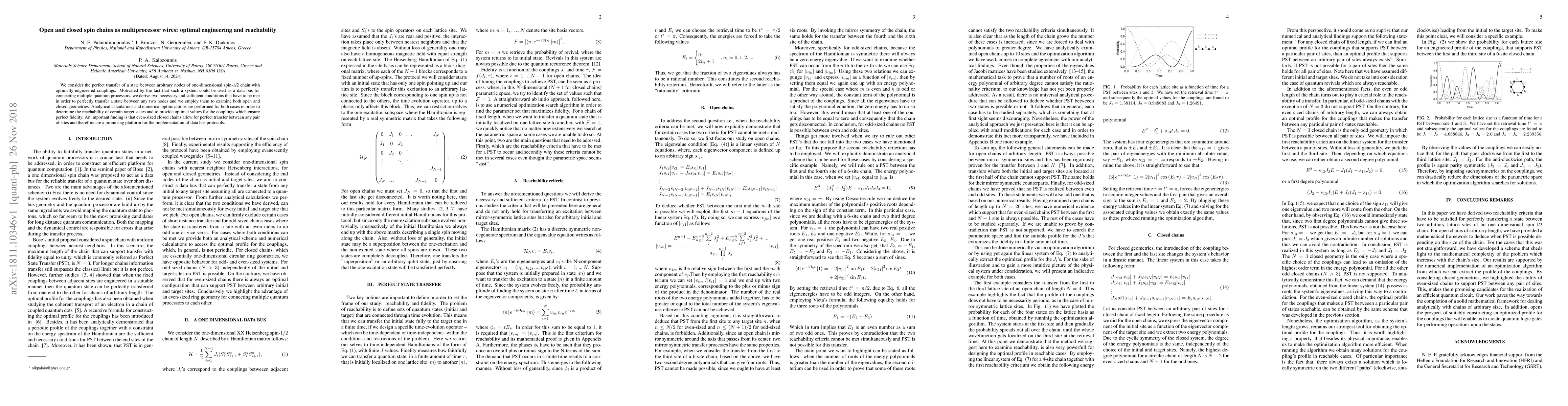 Thumbnail for Open and closed spin chains as multiprocessor wires: optimal engineering
  and reachability