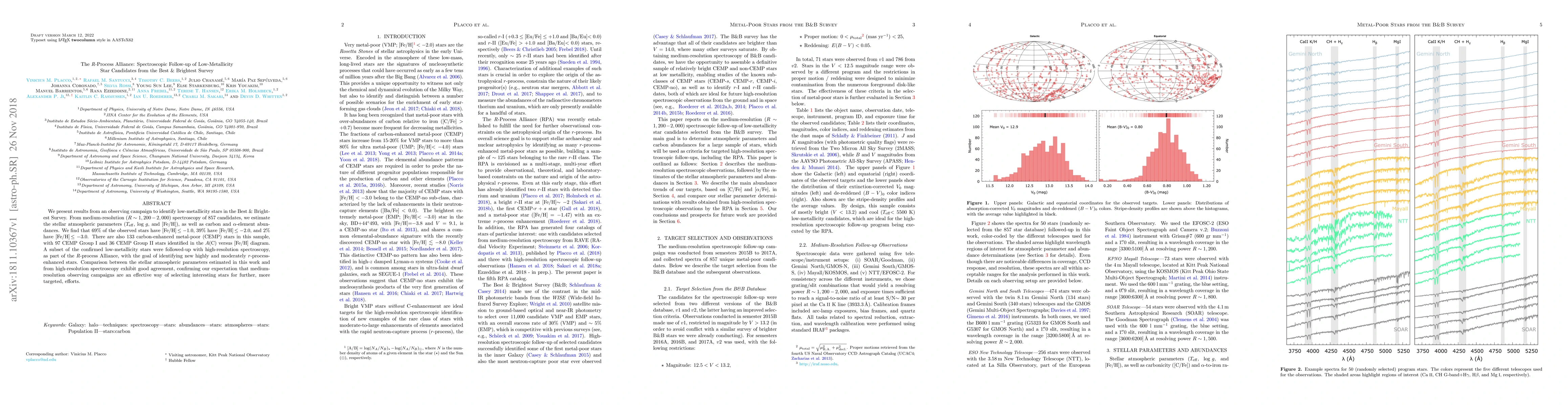 Thumbnail for The R-Process Alliance: Spectroscopic Follow-up of Low-Metallicity Star
  Candidates from the Best & Brightest Survey