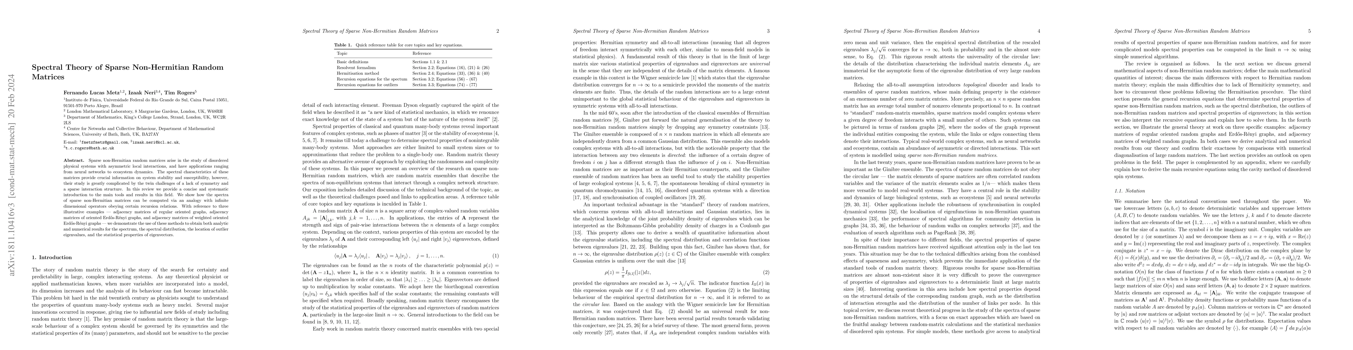 Thumbnail for Spectral Theory of Sparse Non-Hermitian Random Matrices
