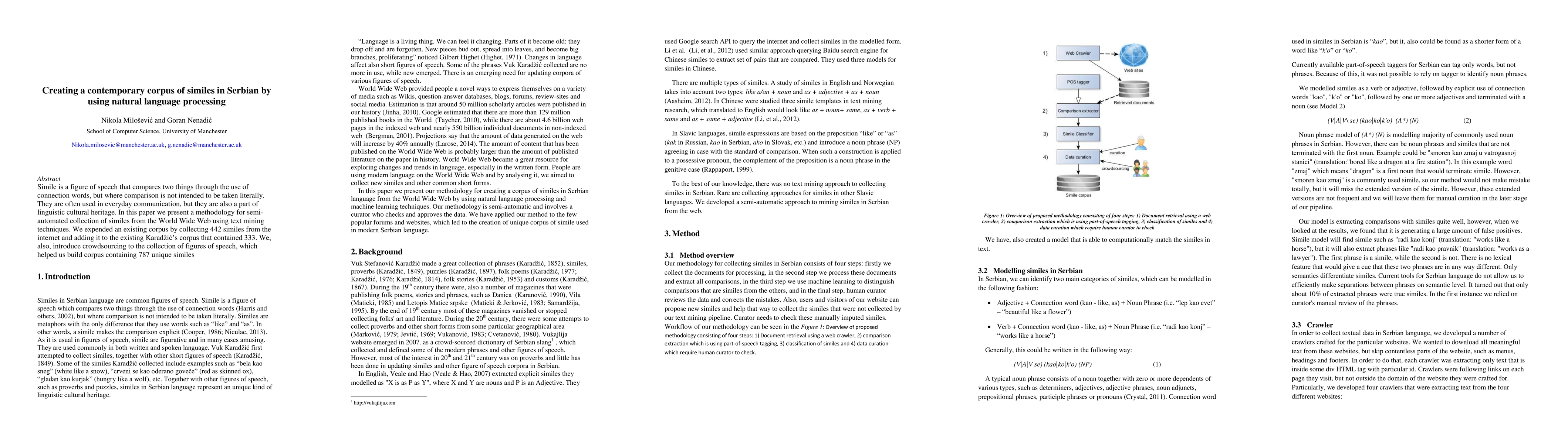 Thumbnail for Creating a contemporary corpus of similes in Serbian by using natural
  language processing