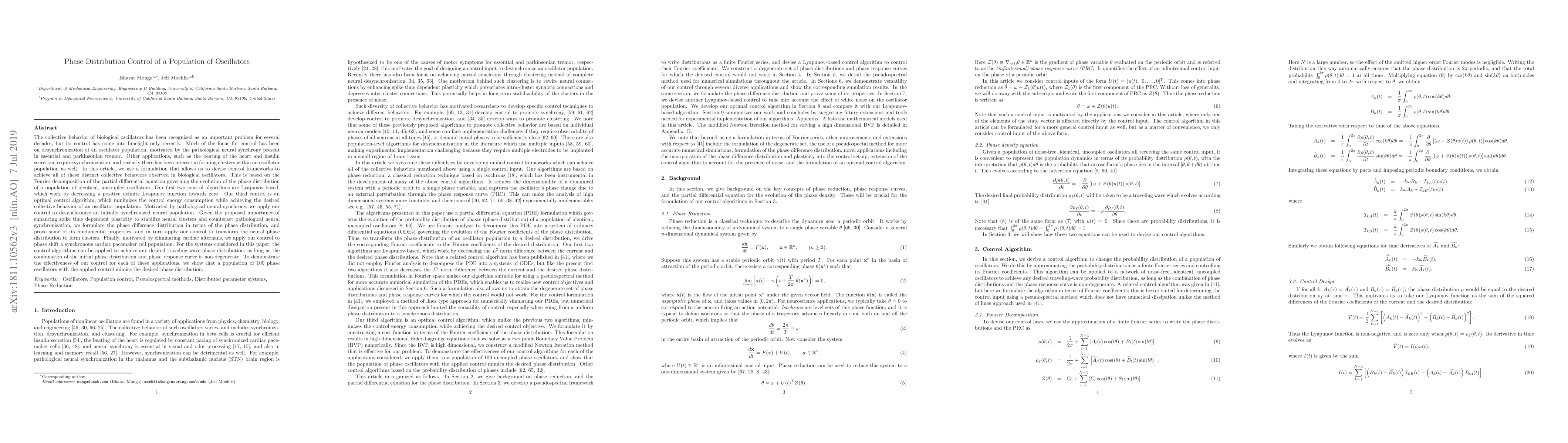 Thumbnail for Phase Distribution Control of a Population of Oscillators