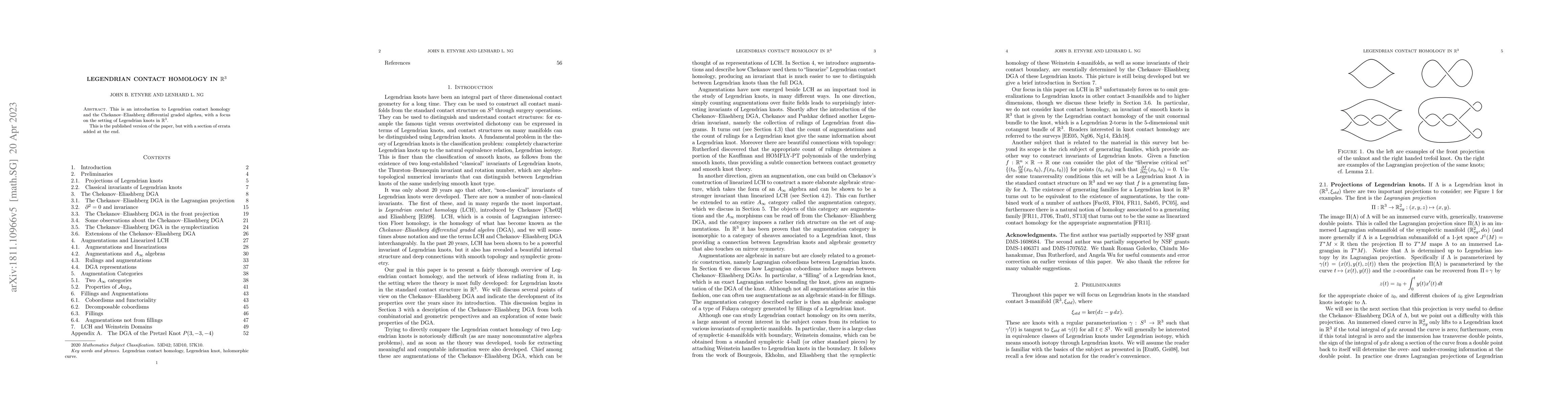 Thumbnail for Legendrian contact homology in $\mathbb{R}^3$