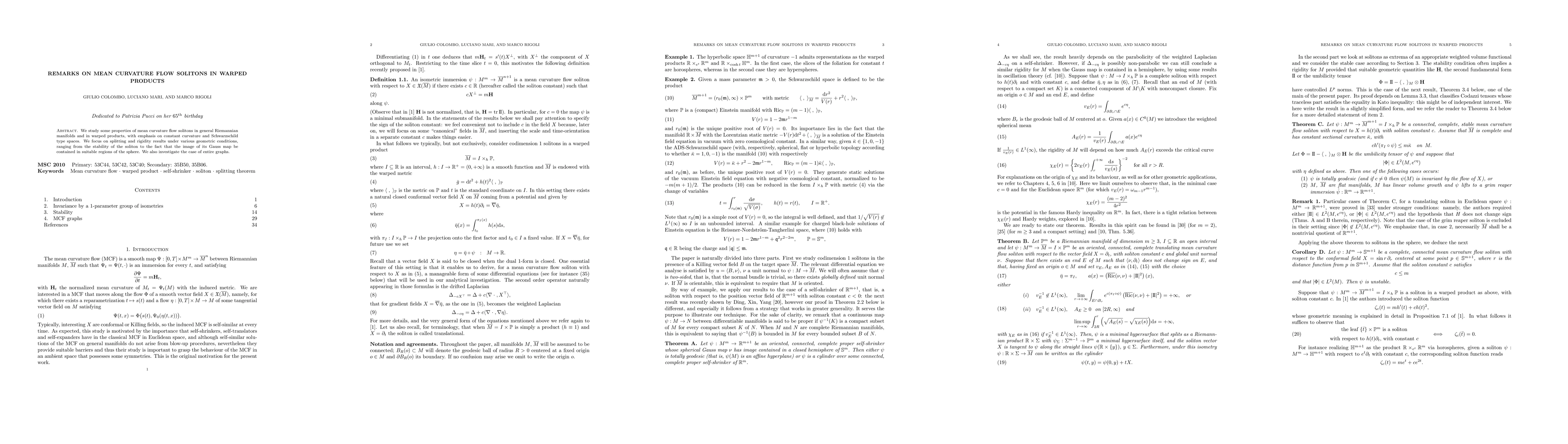 Thumbnail for Remarks on mean curvature flow solitons in warped products