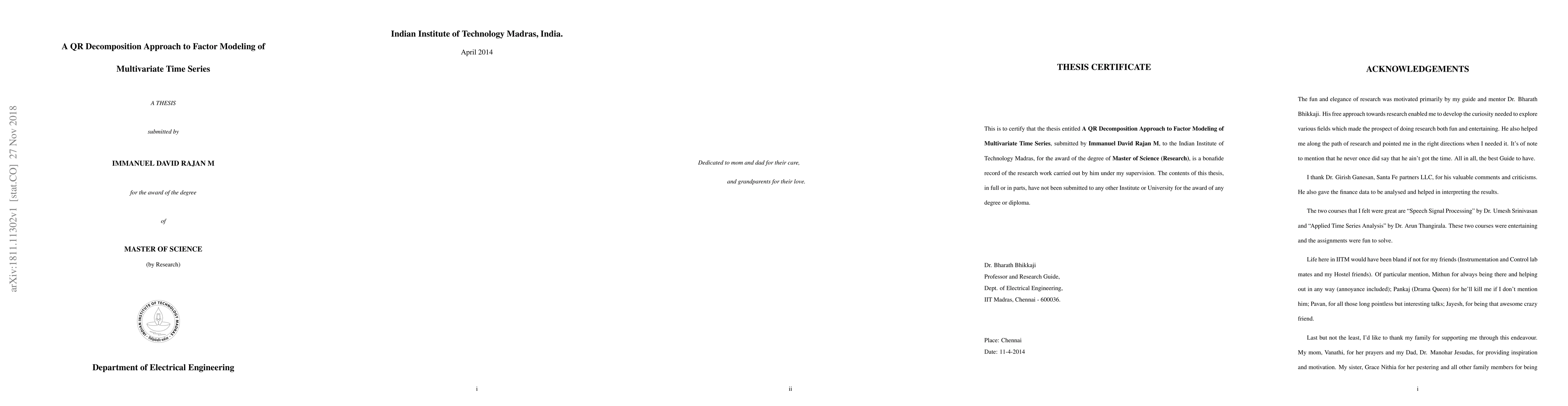 Thumbnail for A QR Decomposition Approach to Factor Modelling: A Thesis Report