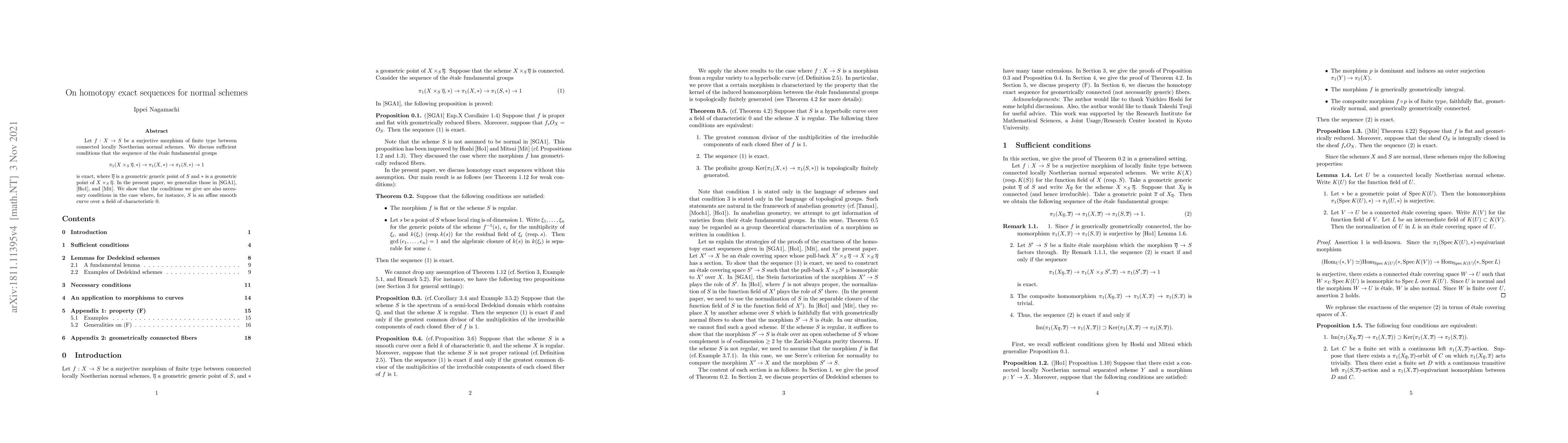 Thumbnail for On homotopy exact sequences for normal schemes