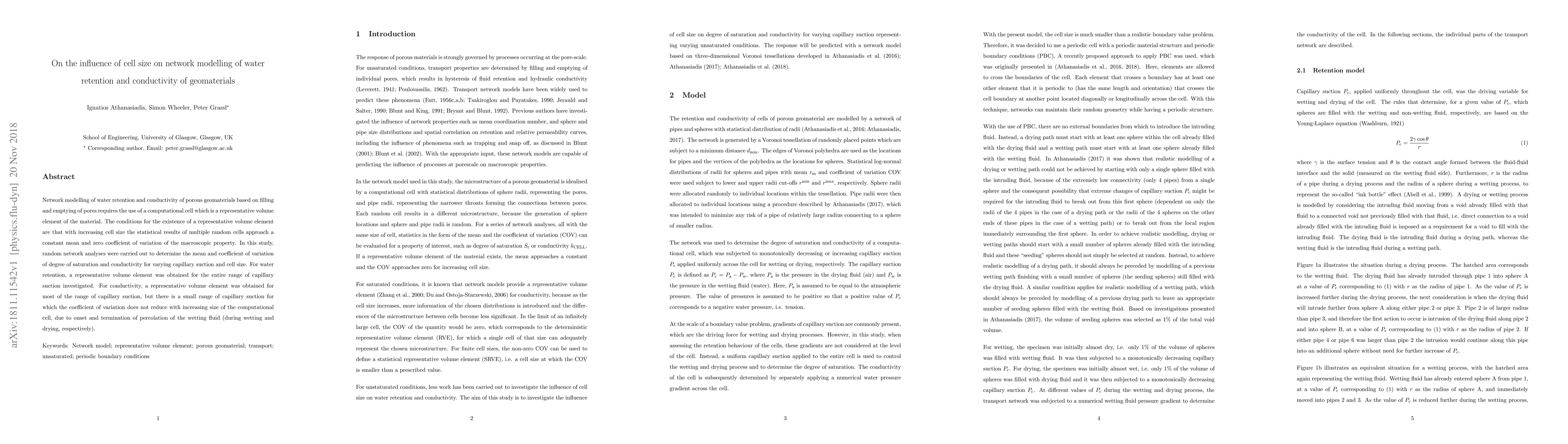 Thumbnail for On the influence of cell size on network modelling of water retention
  and conductivity of geomaterials