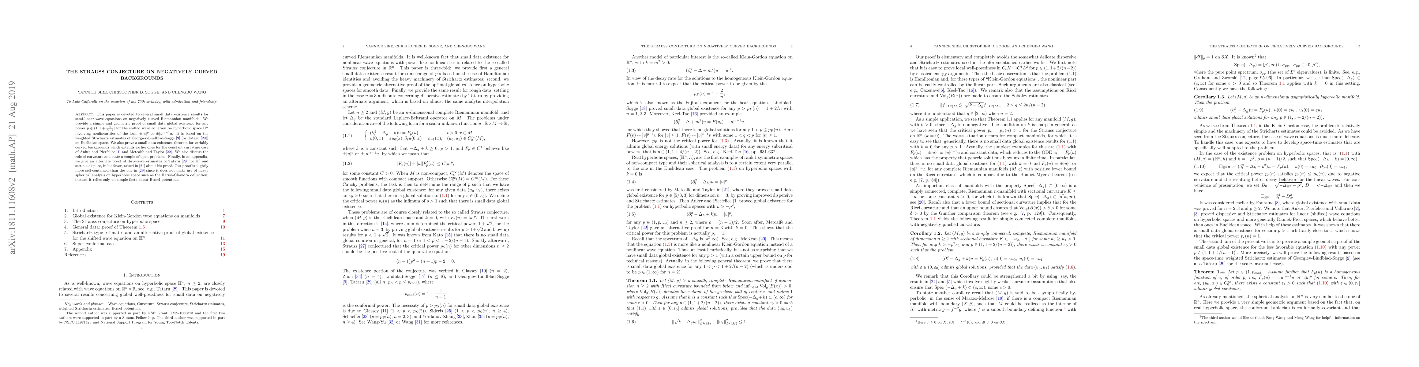 Thumbnail for The Strauss conjecture on negatively curved backgrounds