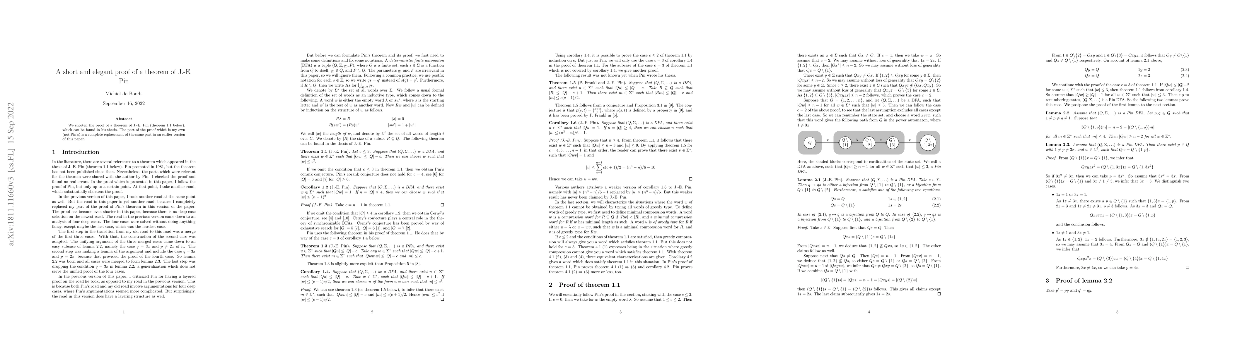 Thumbnail for A short and elegant proof of a theorem of J.-E. Pin