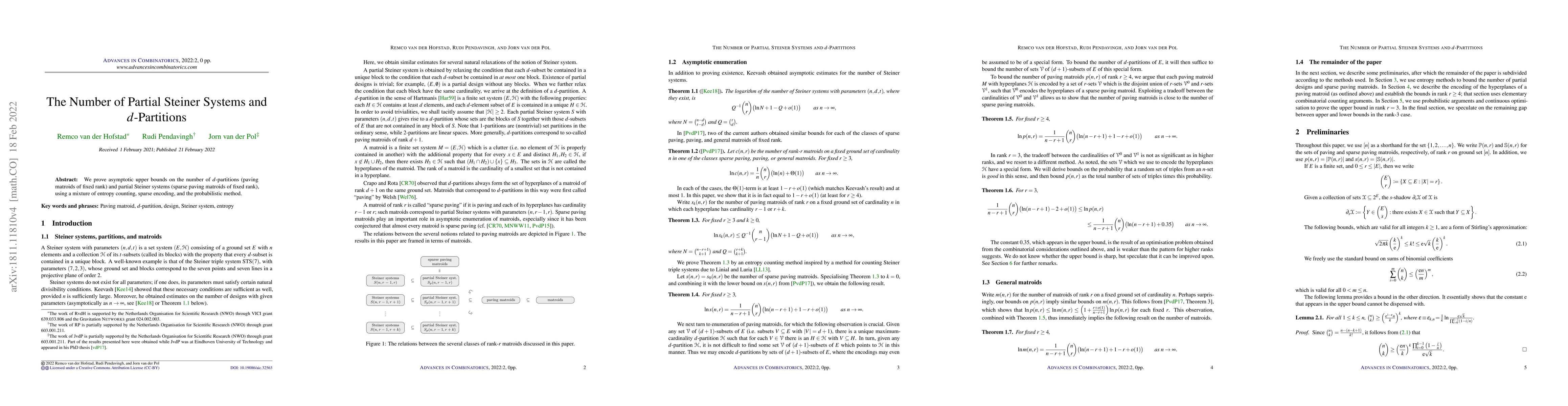 Thumbnail for The number of partial Steiner systems and $d$-partitions
