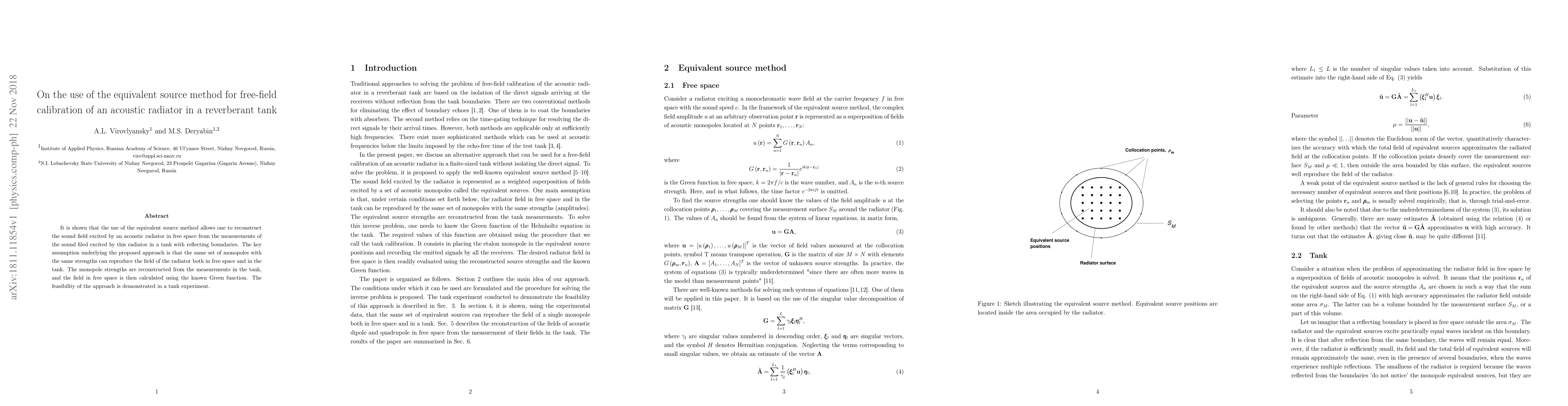 Thumbnail for On the use of the equivalent source method for free-field calibration of
  an acoustic radiator in a reverberant tank
