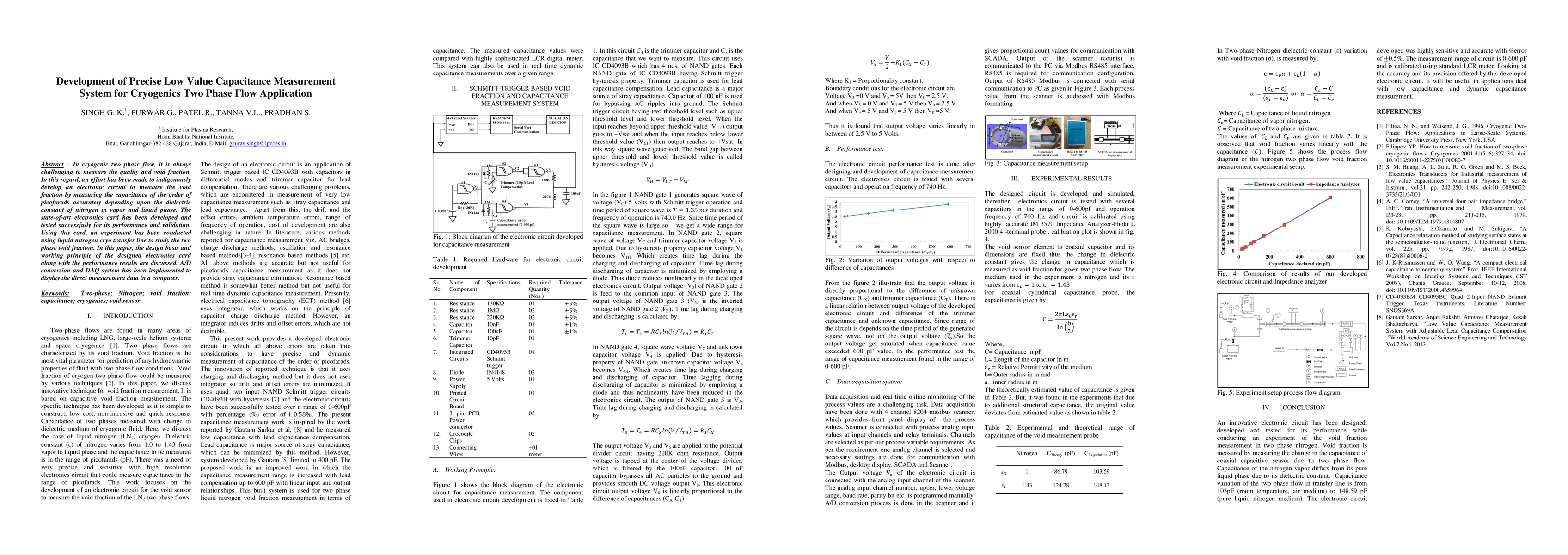 Thumbnail for Development of Precise Low Value Capacitance Measurement System for
  Cryogenics Two Phase Flow Application