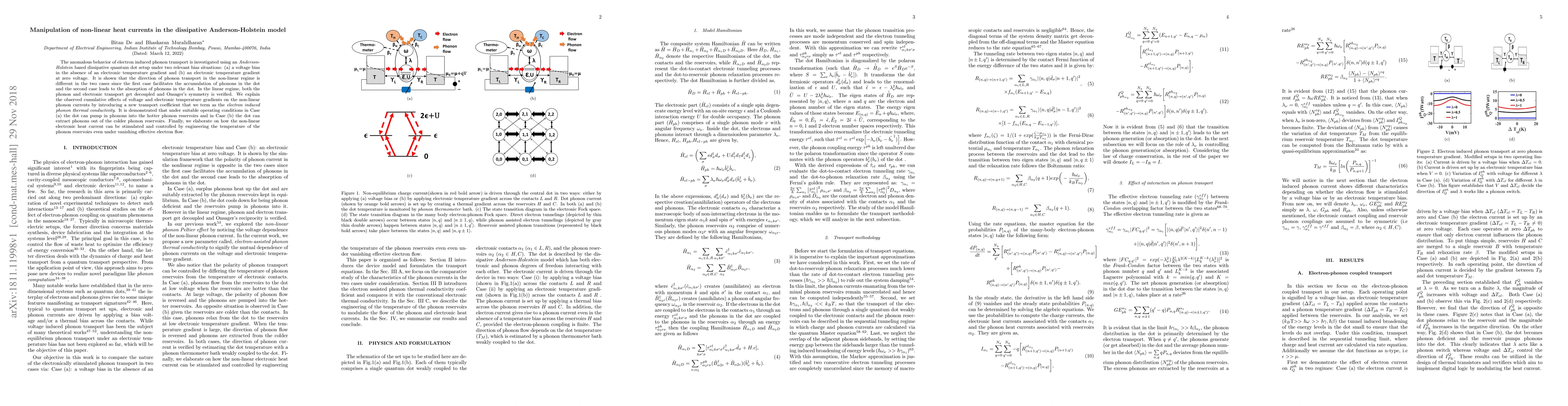 Thumbnail for Manipulation of non-linear heat currents in the dissipative
  Anderson-Holstein model