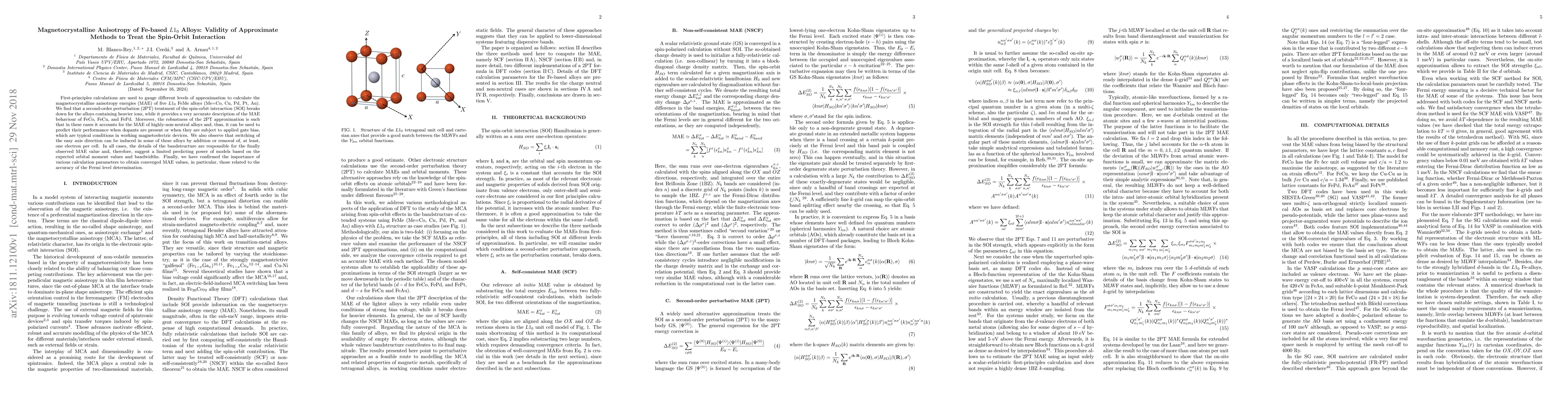 Thumbnail for Magnetocrystalline Anisotropy of Fe-based $L1_0$ Alloys: Validity of
  Approximate Methods to Treat the Spin-Orbit Interaction
