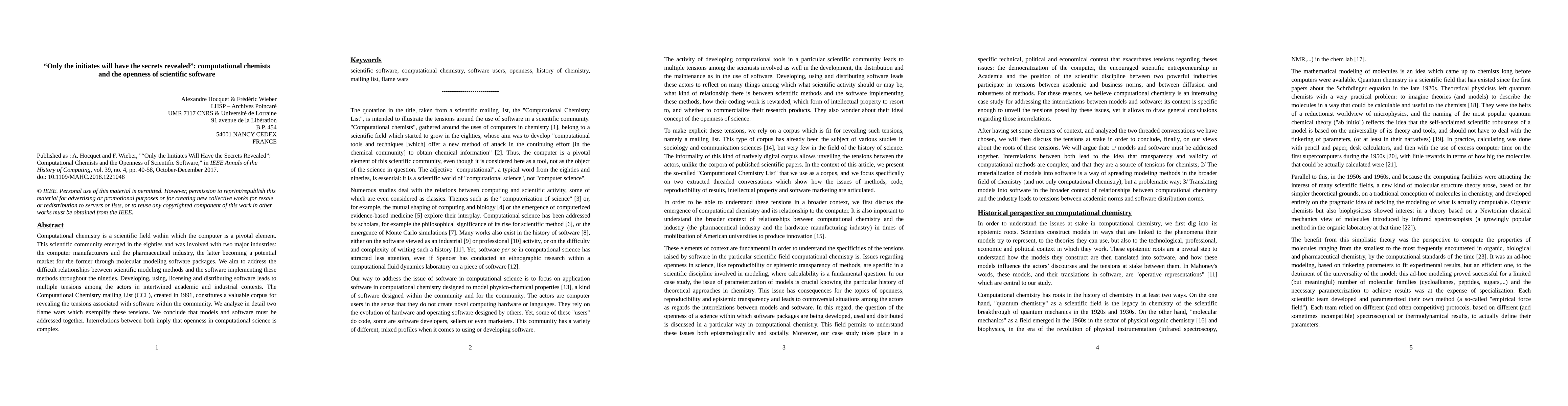 Thumbnail for "Only the Initiates Will Have the Secrets Revealed": Computational
  Chemists and the Openness of Scientific Software