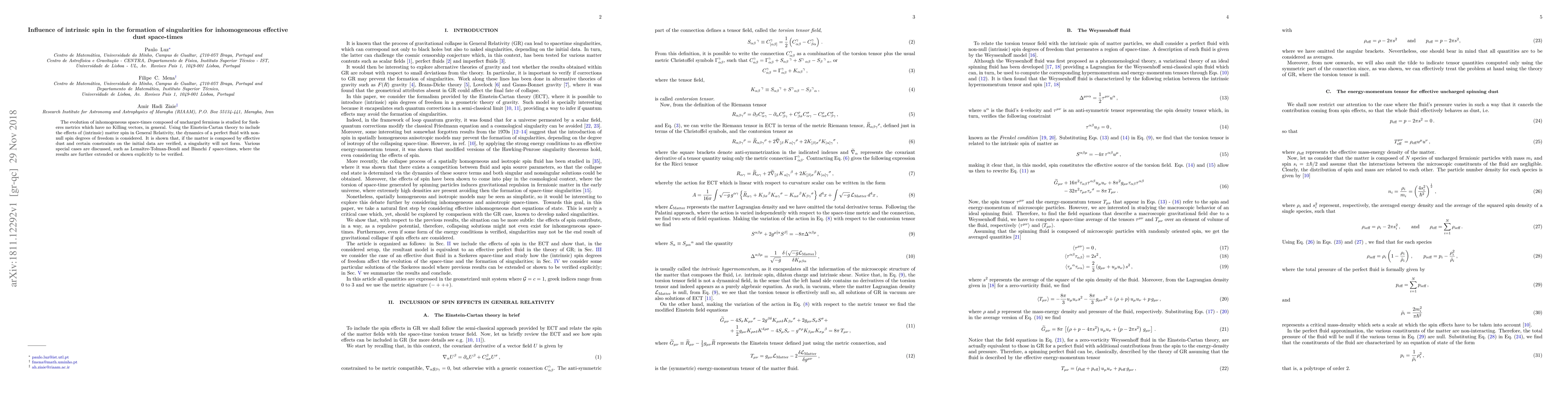 Thumbnail for Influence of intrinsic spin in the formation of singularities for
  inhomogeneous effective dust space-times