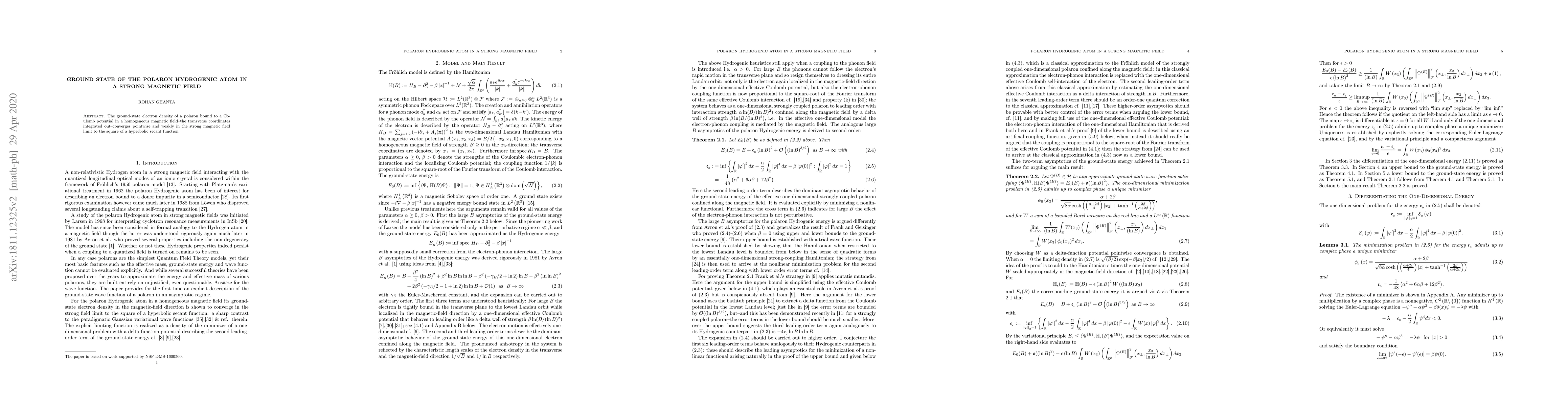 Thumbnail for Ground State of the Polaron Hydrogenic Atom in a Strong Magnetic Field