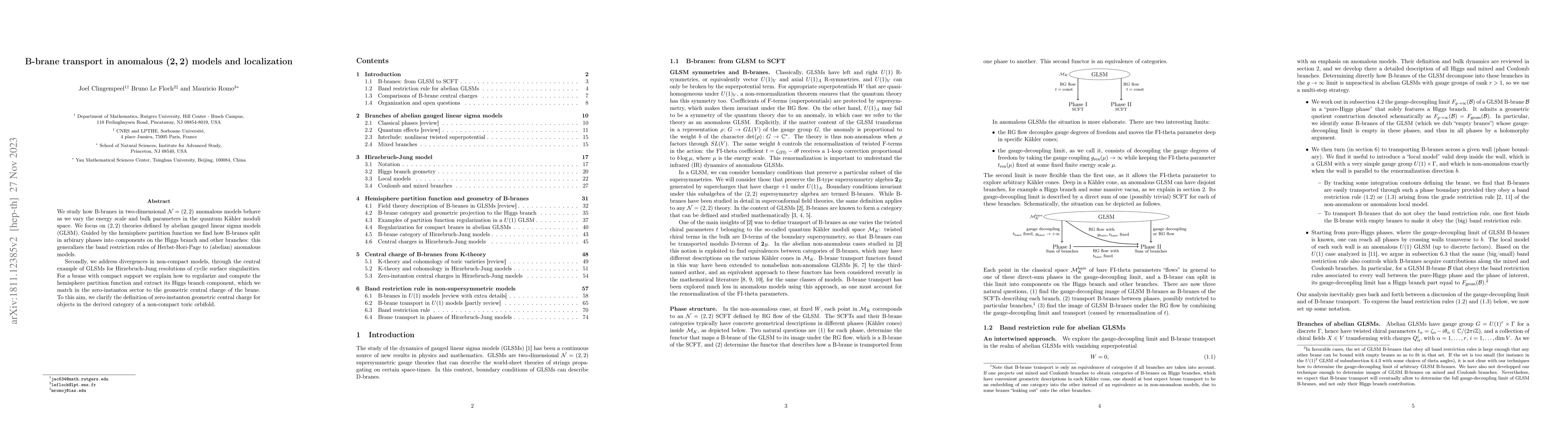 Thumbnail for B-brane transport in anomalous (2,2) models and localization